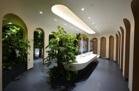 环保奢华的商场卫生间绿植租赁装饰设计！